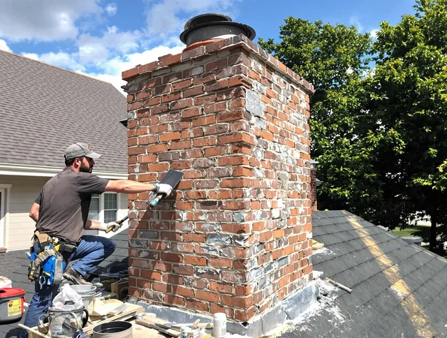 Completed chimney rebuild by Smithfield Chimney Sweep in Smithfield, RI