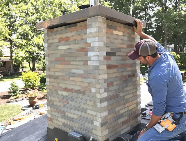 Smithfield Chimney Sweep completing a modern chimney remodel in Smithfield, RI