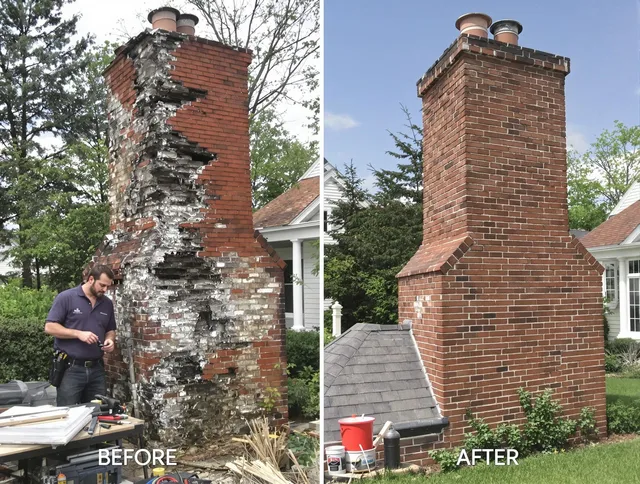 Smithfield Chimney Sweep performing a full chimney restoration in Smithfield, RI