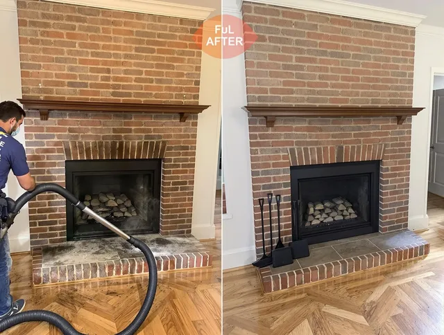 Smithfield Chimney Sweep carefully sanitizing a fireplace in Smithfield, RI