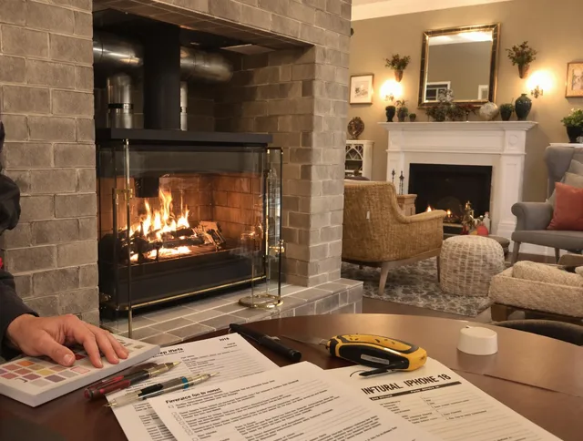 Smithfield Chimney Sweep verifying fireplace safety measures in Smithfield, RI